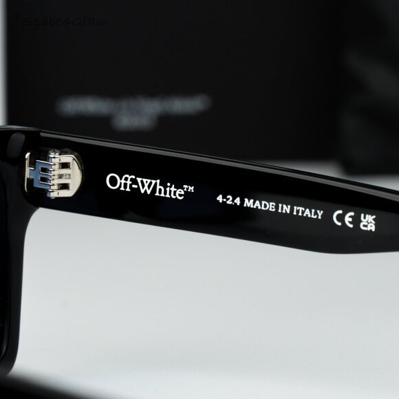 Off-White Women Sunglasses Black Blue Square OERI109 LAWTON 1045 NEW AUTHENTIC - Picture 7 of 8